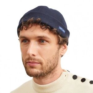 SAINT JAMES navy wool adjustable beanie cap